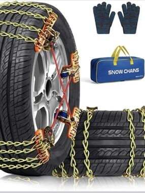 NWT Snow Tire Chains for Car SUV Pickup Trucks, Universal Car Snow Chains